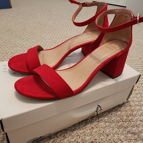 a new day Shoes A New Day Red Block Sandal Poshmark